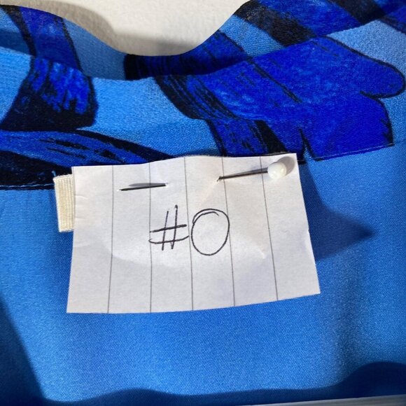 Womens Maude Vivante V Neck Ruffle Dress Long Sleeve Blue S #0 - Picture 9 of 9